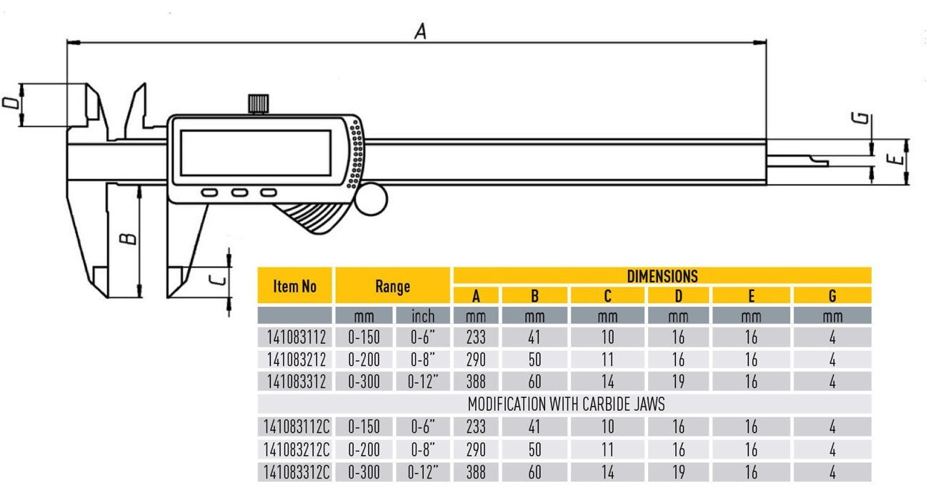 Big screen digital caliper IP54 COOLANT PROOF