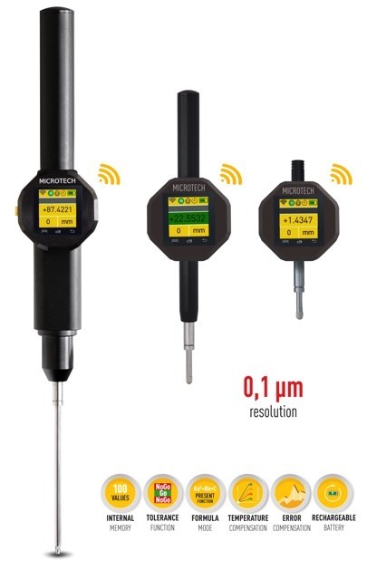 Sub-micron computerized indicator .003mm/.0001inch Resolution 0-25.4mm/0-1 inch